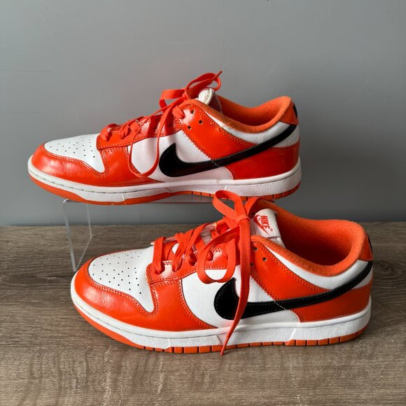 Nike Dunk Low Shoes Patent Orange Halloween 2022 DJ9955-800 Mens Size 12 EU 46